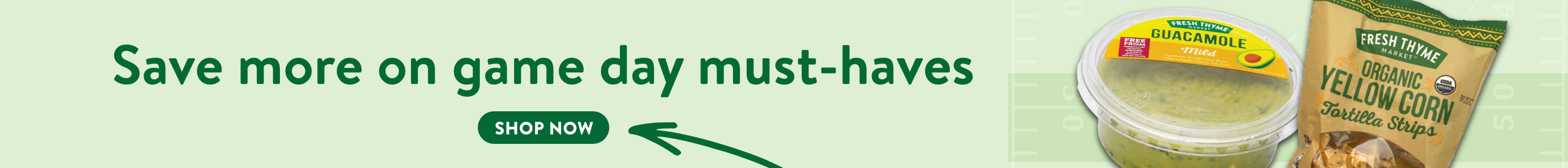 Save more on game day must-haves. banner: game-day