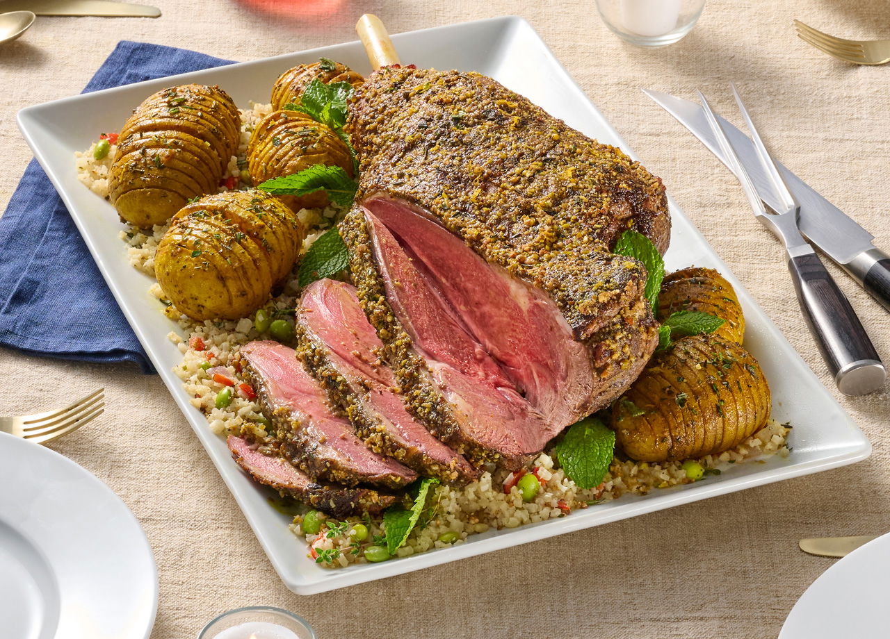 Dukkah-Crusted Lamb with Potatoes & Cauliflower Rice