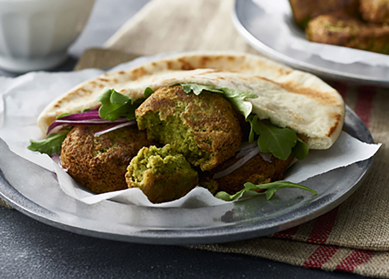 Arugula-Falafel Pita Pockets