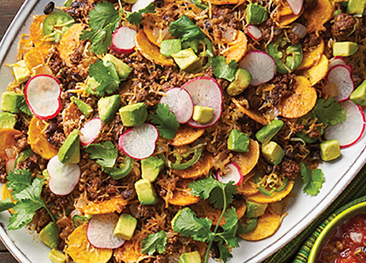 Chicken Fajita Seasoned Nachos on a Sheetpan