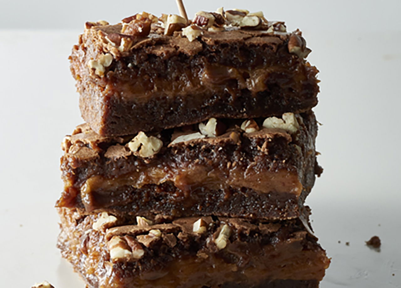 Date Caramel-Stuffed Brownies