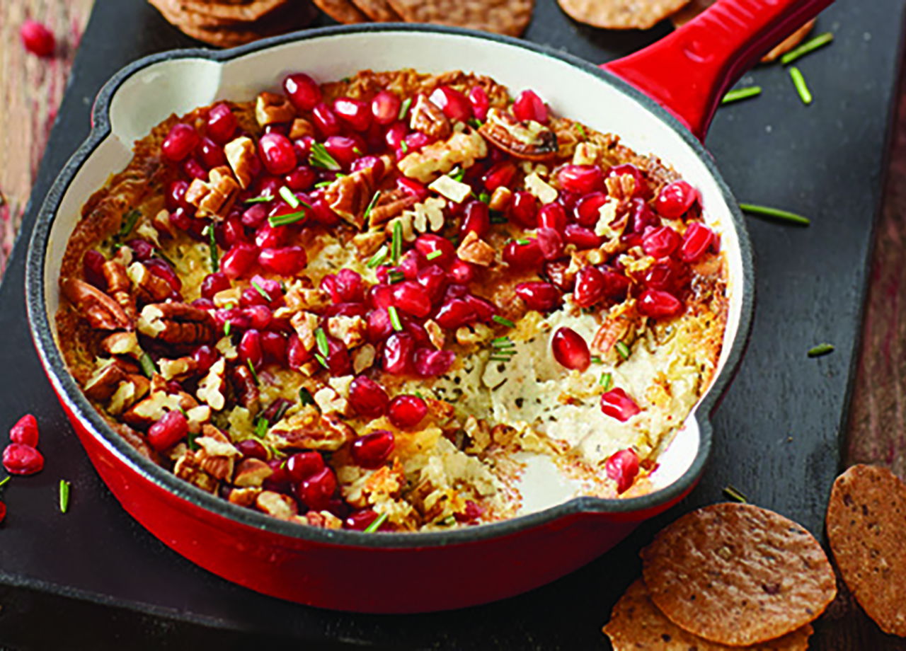 Cheddar Dip with Pomegranate
