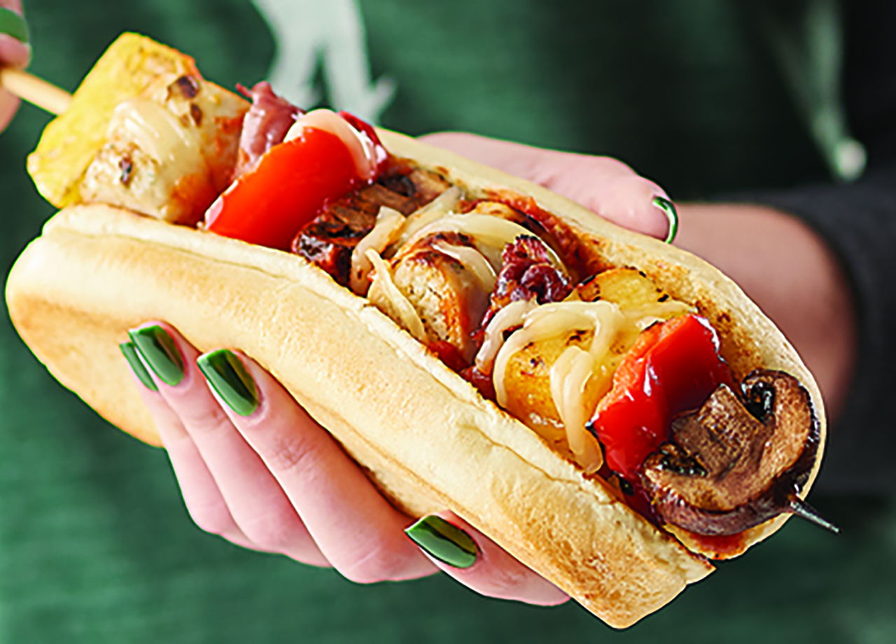 Pineapple-Sausage Kabob Subs