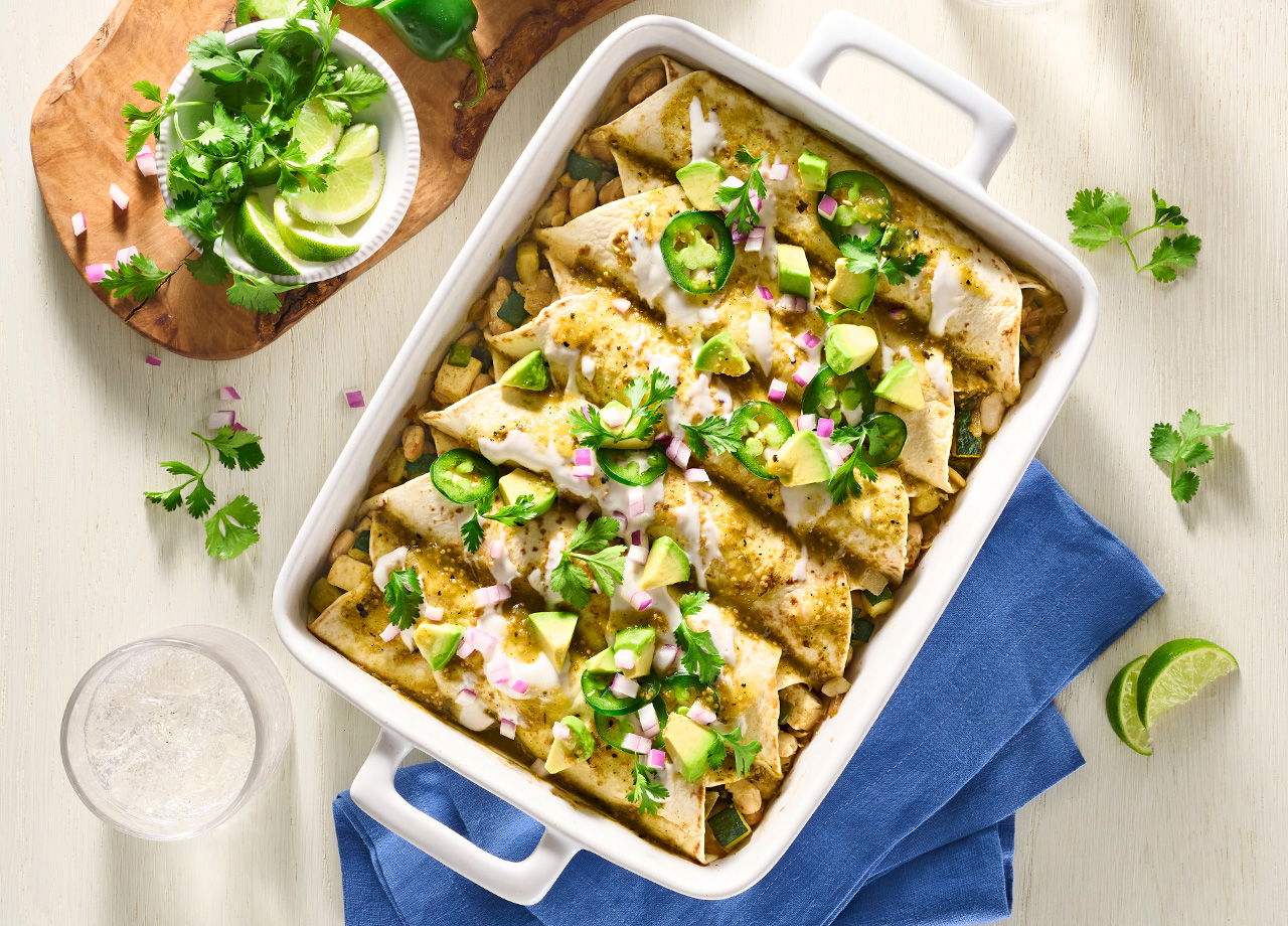 Zucchini Verde Vegan Enchiladas