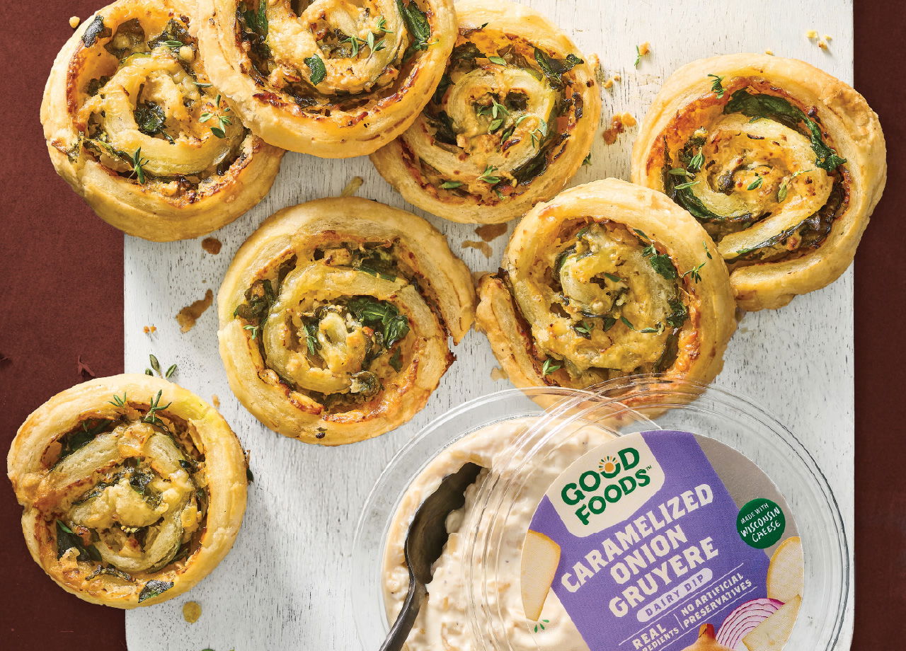 Caramelized Onion and Gruyere Pinwheels 