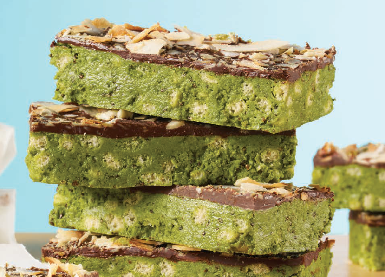Matcha Coconut Protein Breakfast Bars