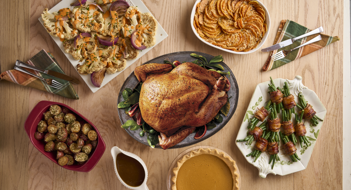 Thanksgiving table spread