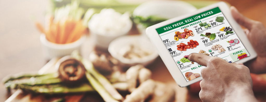 customer using Fresh Thyme app on phone